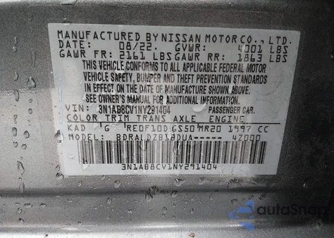 2022 Nissan Sentra Sv Xtronic Cvt z USA, uszkodzony, nr VIN 3N1AB8CV1NY291404